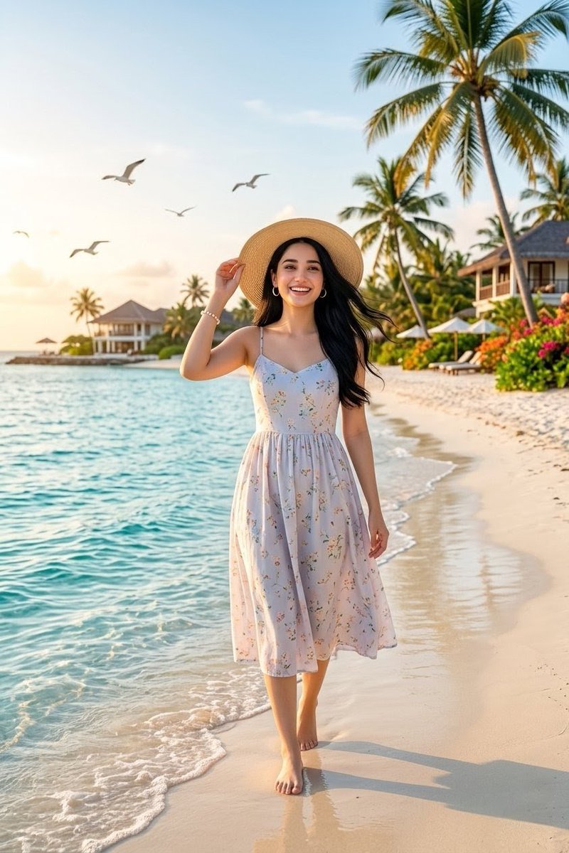 Tropical Beach Vacation Portrait