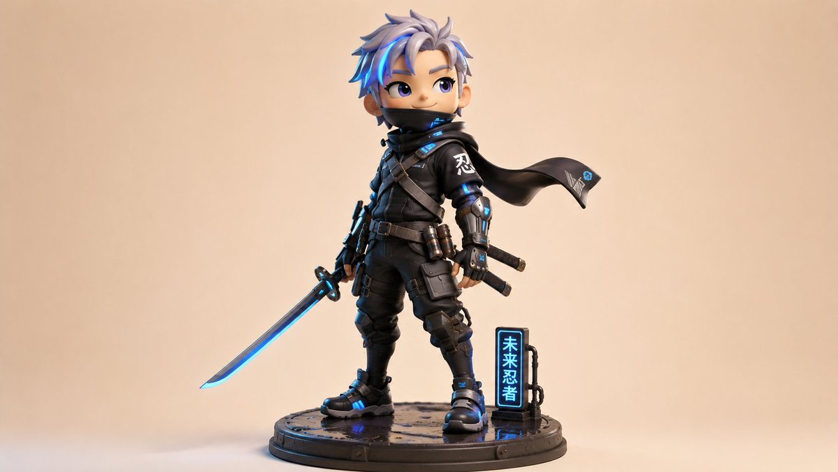 Chibi Cyber Ninja Figurine