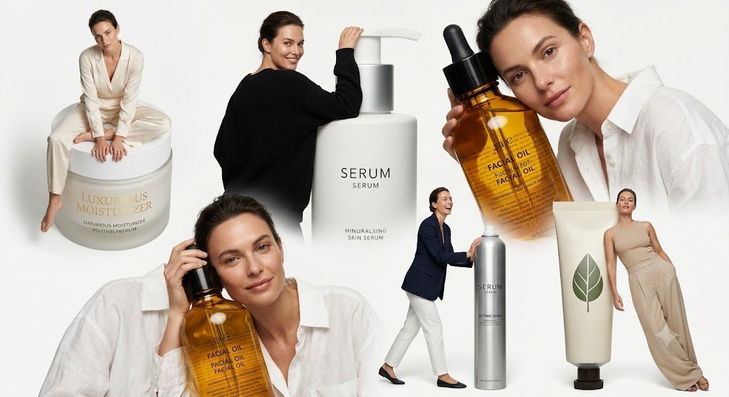 Luxury Skincare Editorial Collage