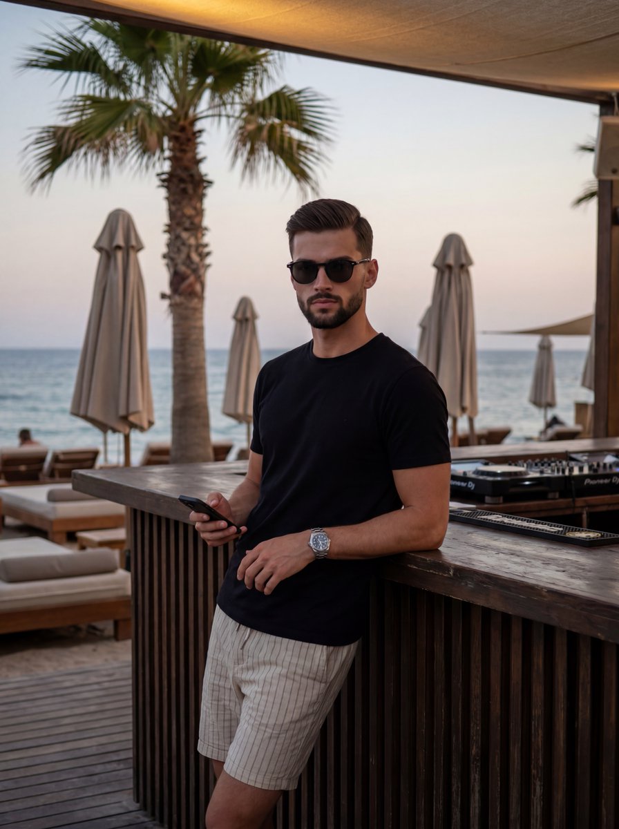 Sample output image for Male Beach Club Lifestyle Photography