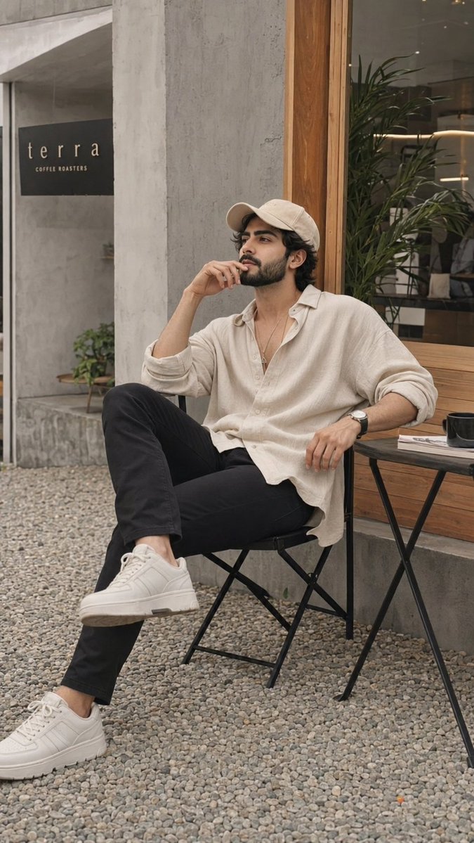 Sample output image for Minimalist Streetwear Cafe Portrait