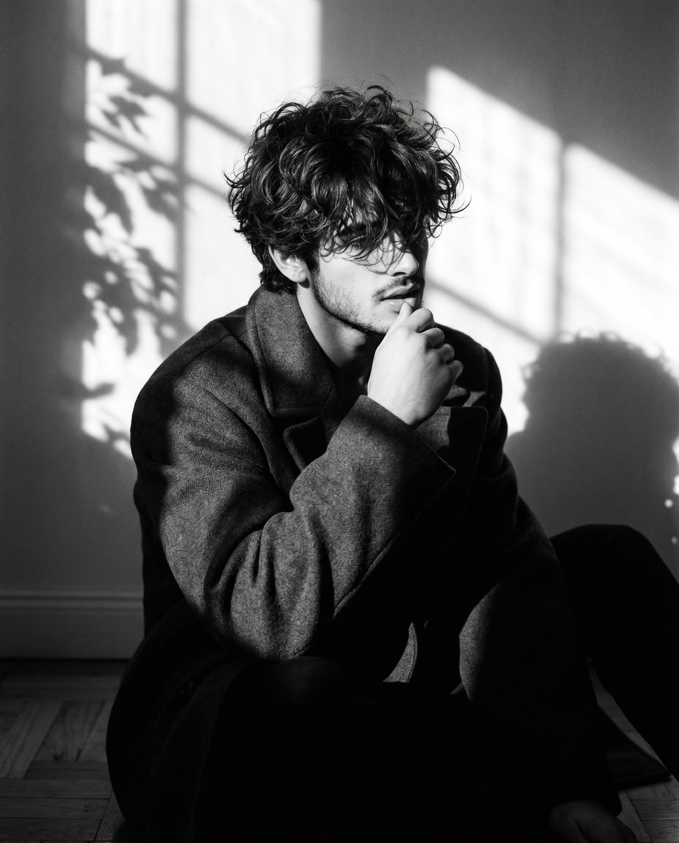 Sample output image for Monochrome Introspective Male Portrait