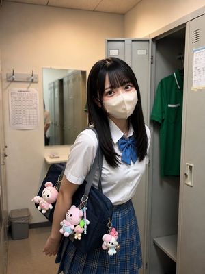 Japanese Schoolgirl Candid Portrait AI image template preview