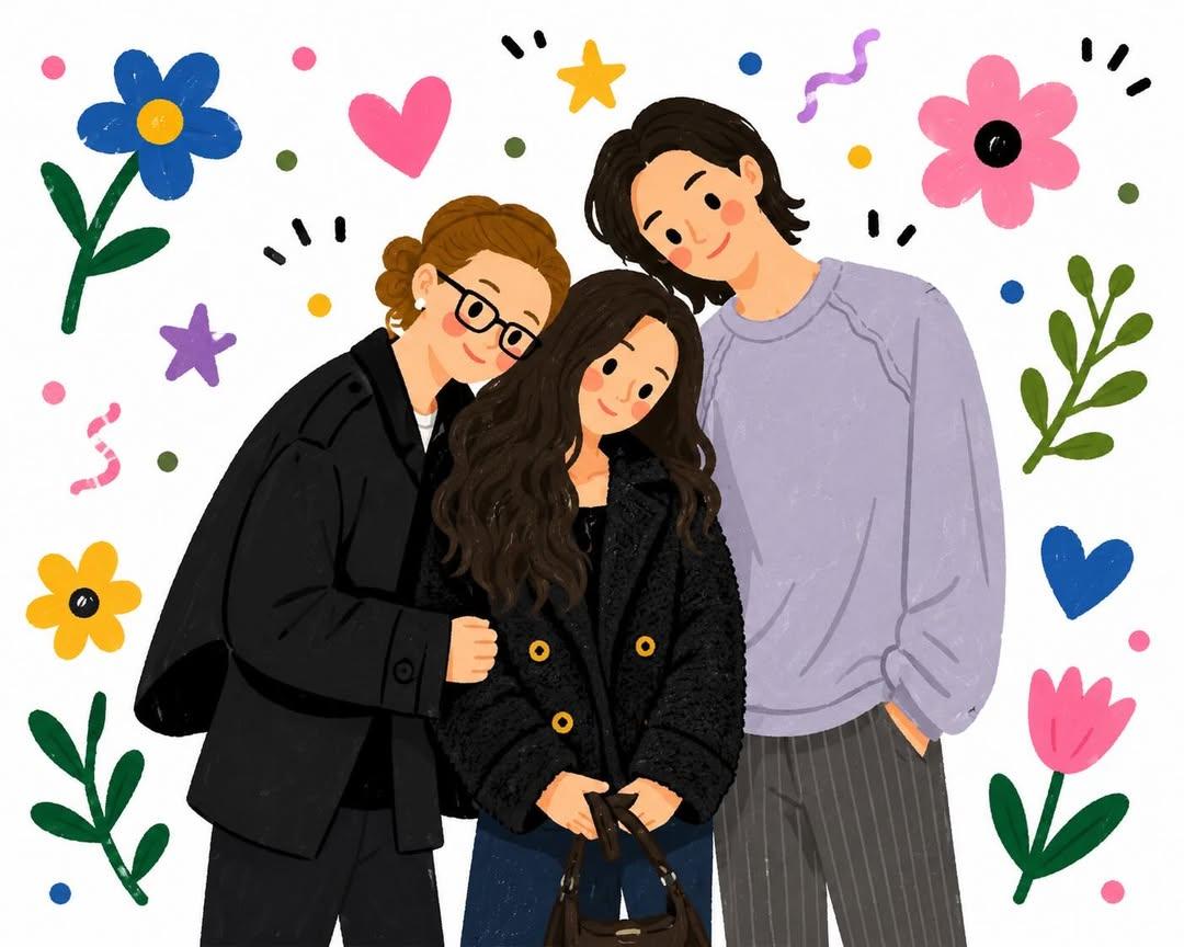 Decorative Folk Flat Illustration