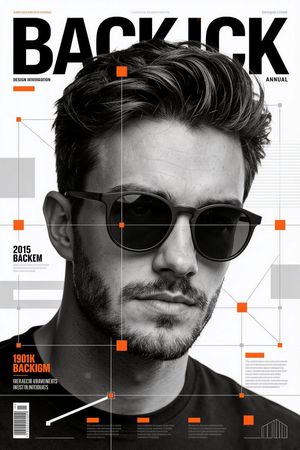 Monochrome Editorial Sports Poster AI image template preview