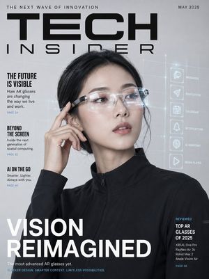 AR Smart Glasses Tech Magazine Cover AI image template preview
