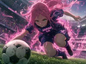 Anime Japan Soccer Power Shot AI image template preview