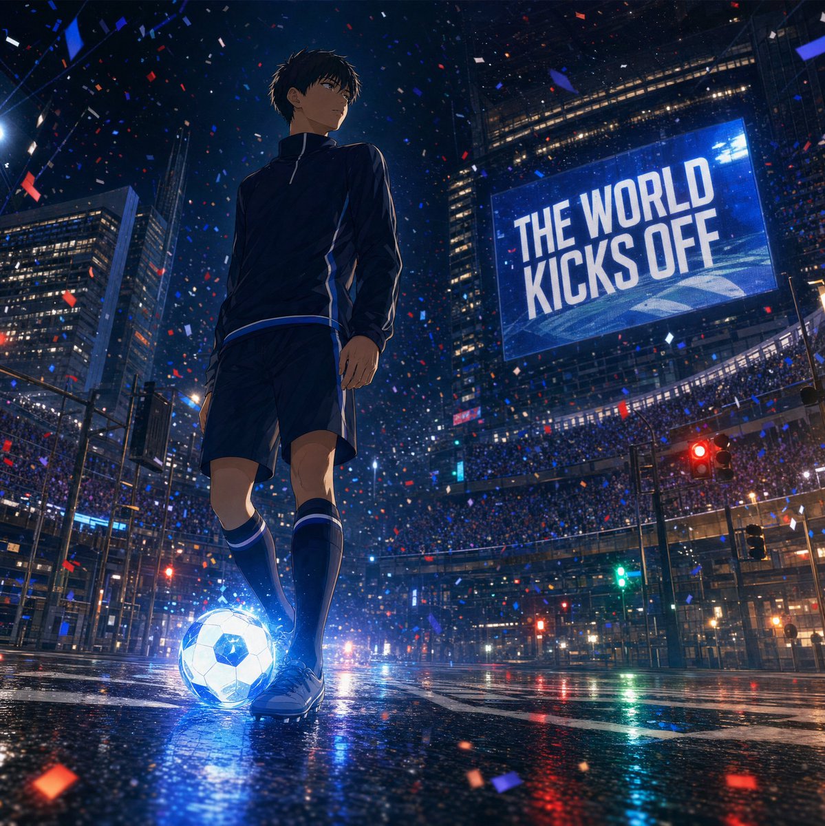 Night City Soccer Kickoff Visual