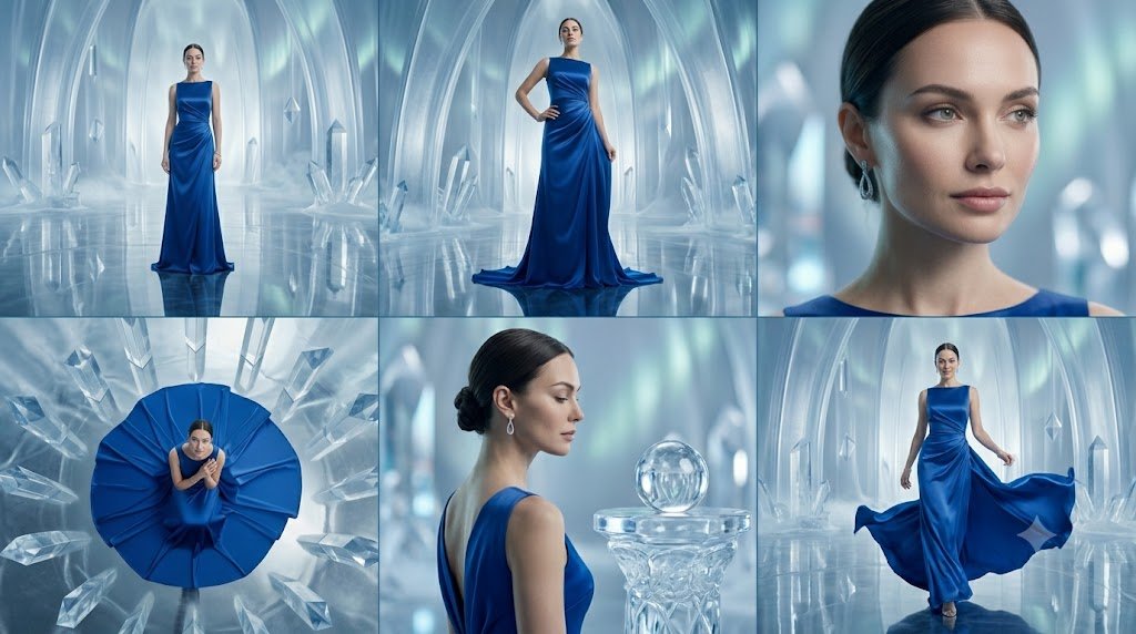 Crystal Palace Blue Gown Contact Sheet