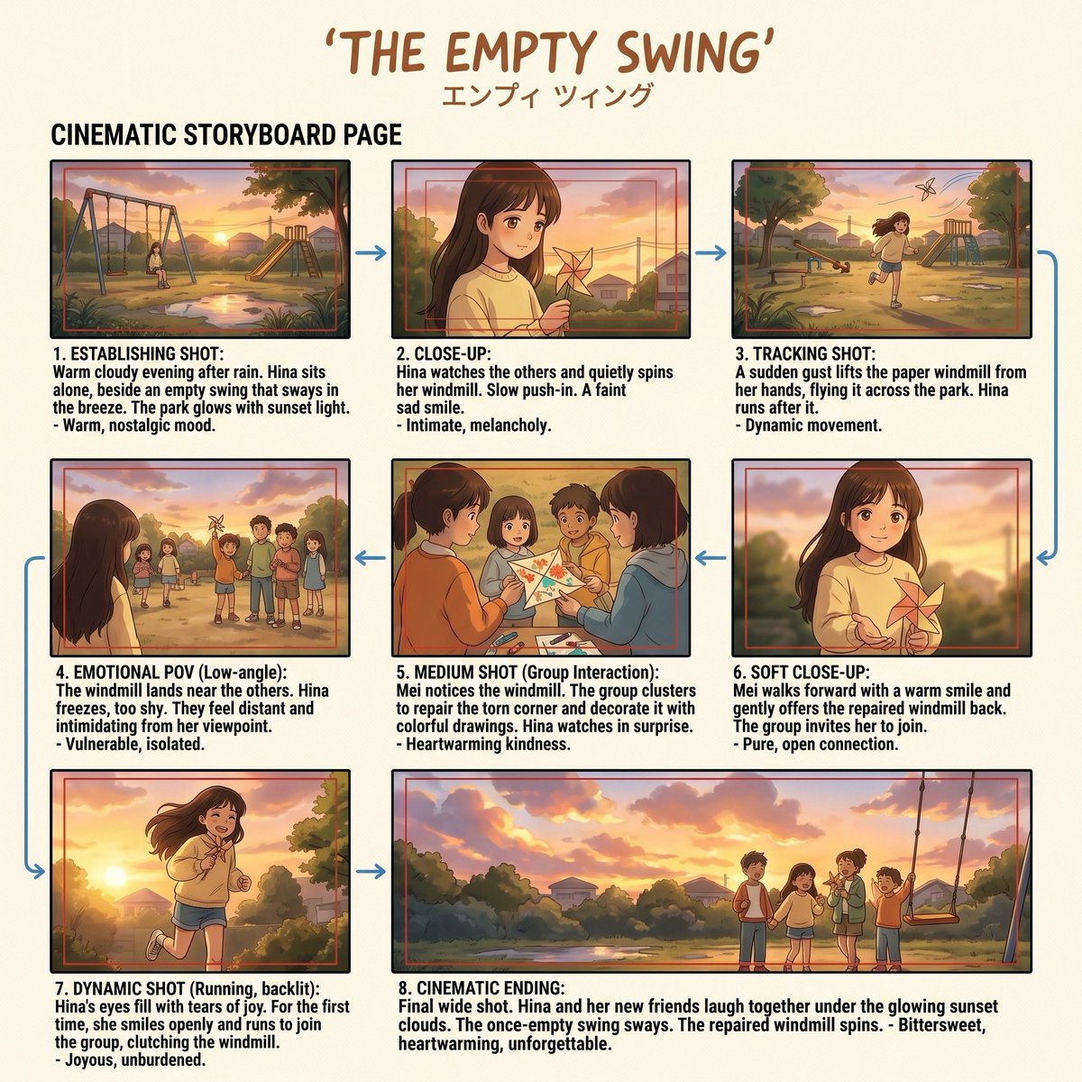 Sample output image for Emotional Anime Storyboard Page