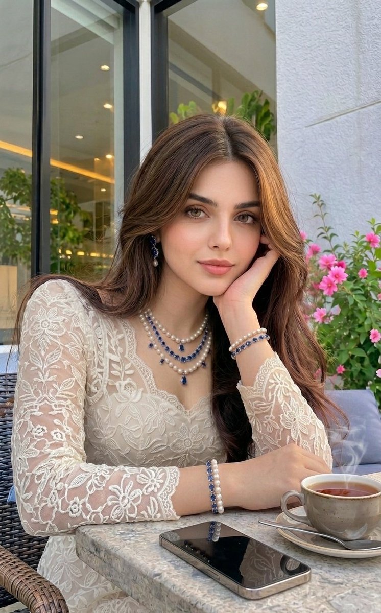 Sample output image for Elegant Lace Dress Cafe Portrait