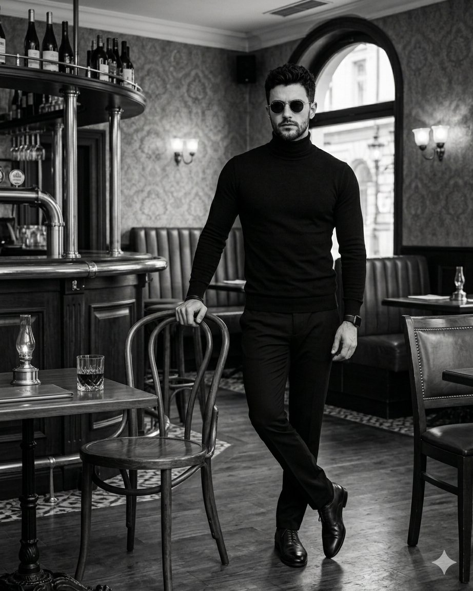 Sample output image for Monochrome Vintage Bar Gentleman