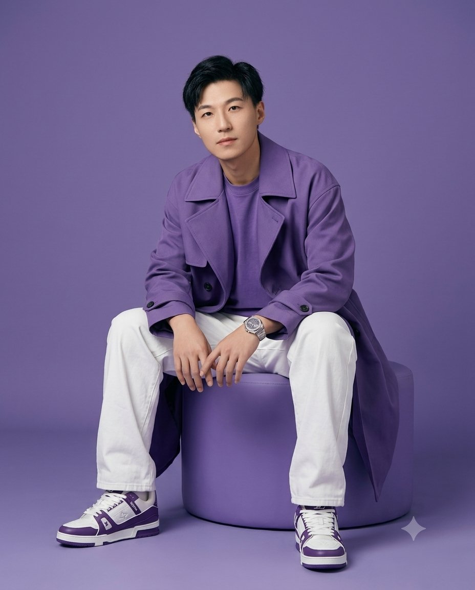 Sample output image for High-Fidelity Gen-Z Fashion Editorial Portrait