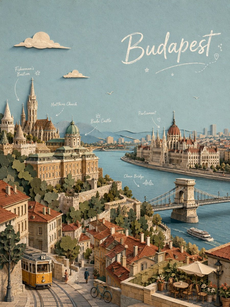 Animation style papier découpé de Budapest
