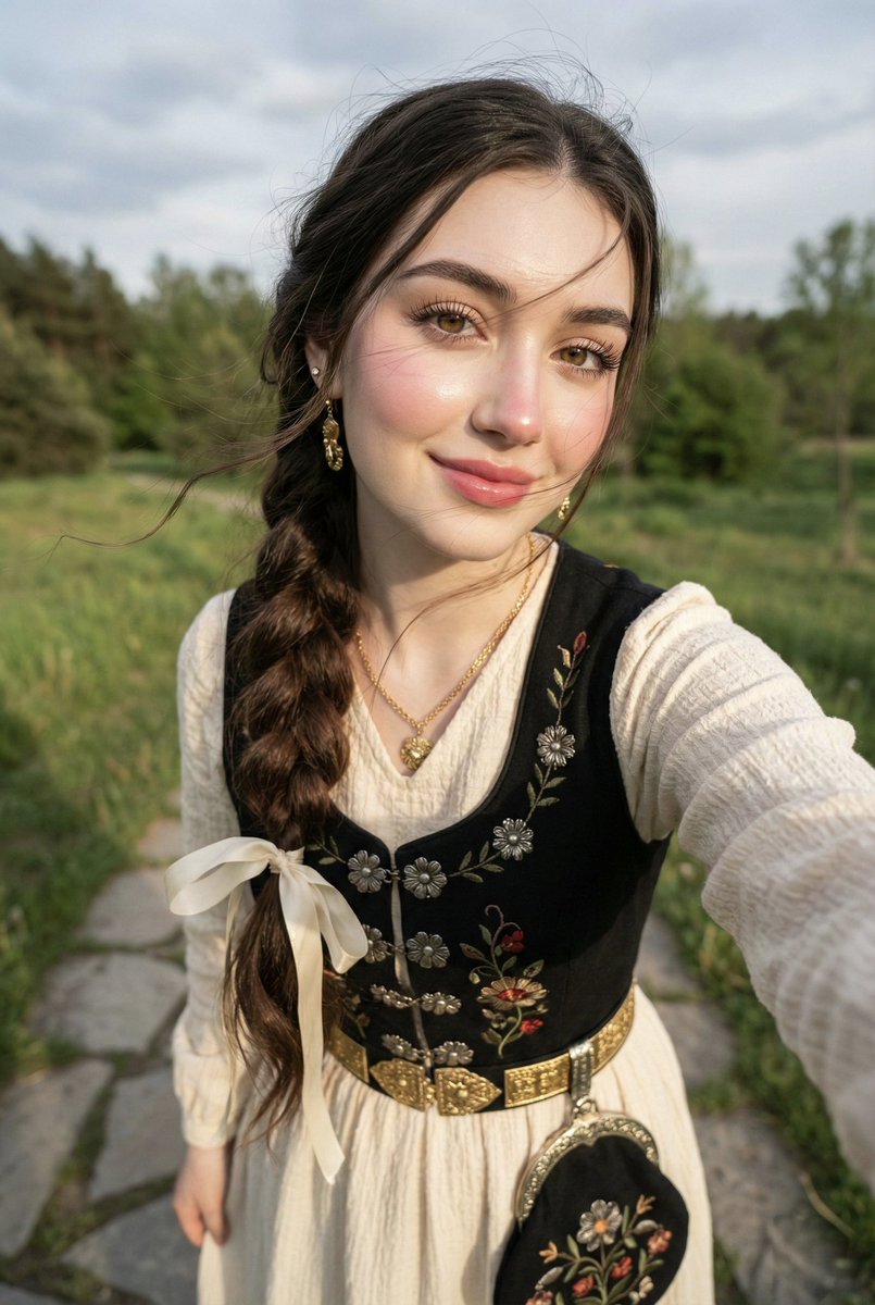 High-Angle Photorealistic Selfie Portrait