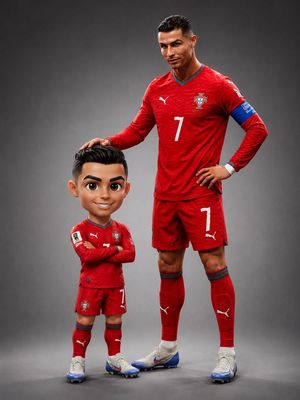 Pixar Style Chibi Figurine Creator — Create a premium studio campaign portrait featuring the uploaded person standing beside a collectibl…