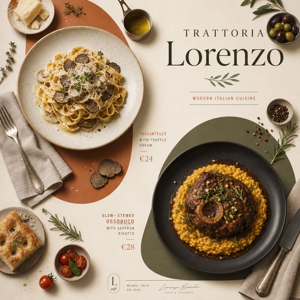 Italian-Japanese Fusion Restaurant Poster