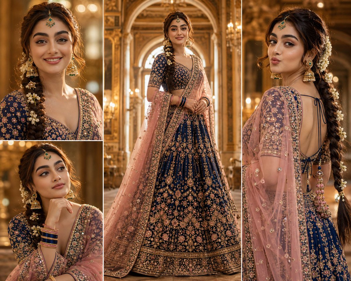 South Asian Royal Bridal Portrait Collage