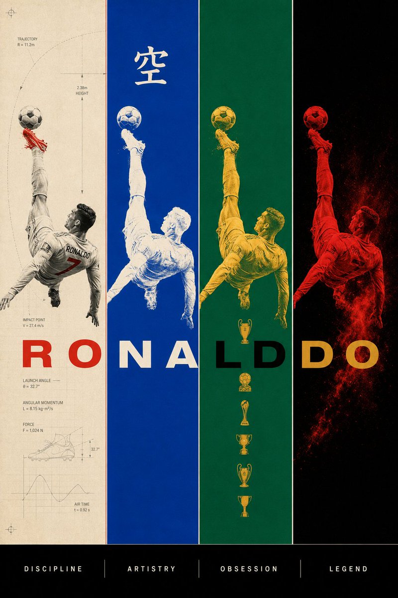 Cristiano Ronaldo Warhol Style Sports Poster