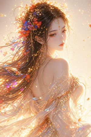 Oriental Fantasy Silk Robe Portrait AI image template preview