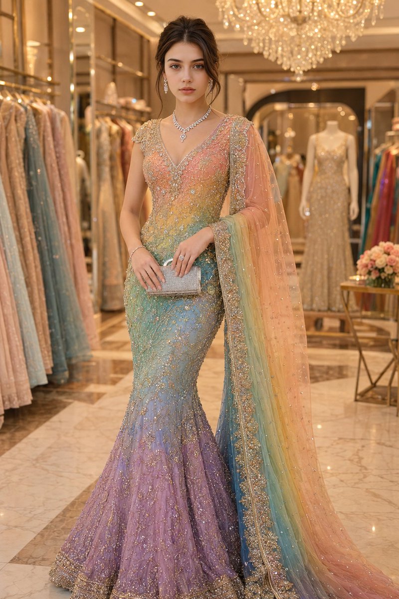 Elegant Saree Gown Portrait