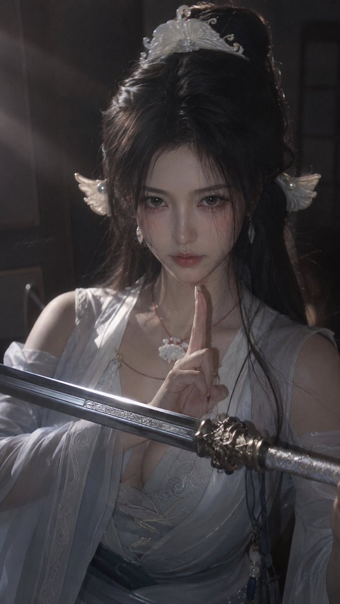 Cinematic Xianxia Swordswoman Portrait