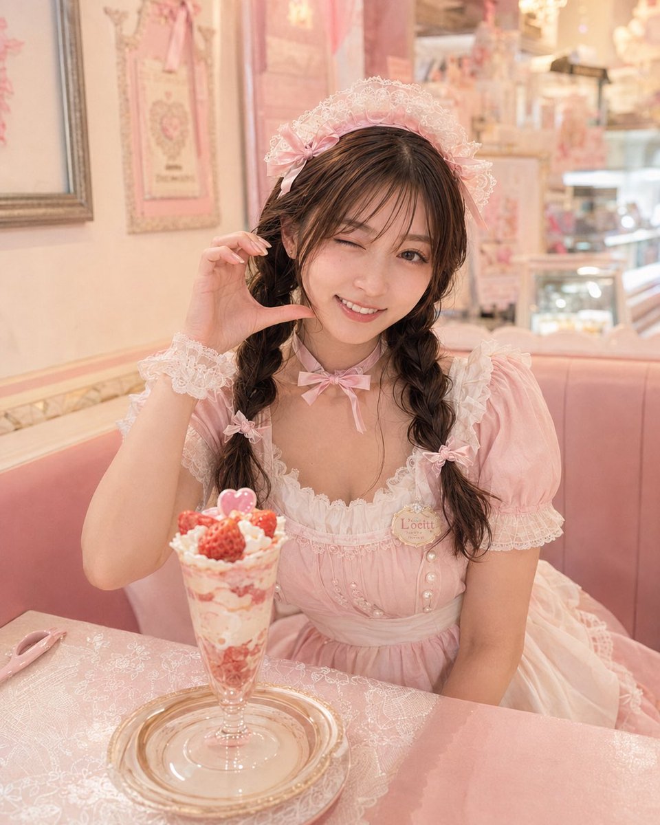 Pastel Maid Café Portrait