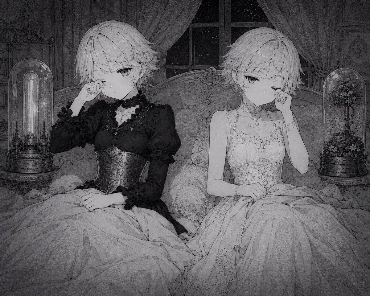 Gothic Twin Bedroom Manga