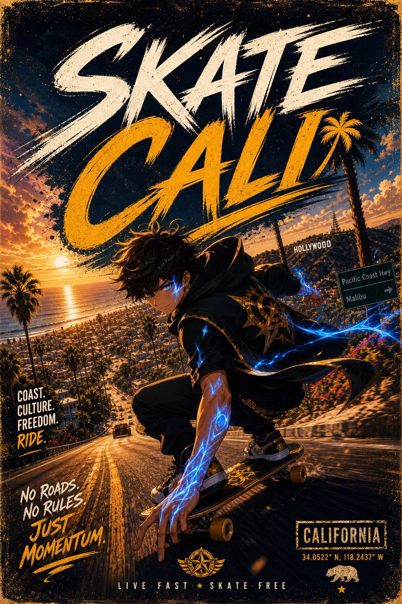 Anime Skate Cali Poster