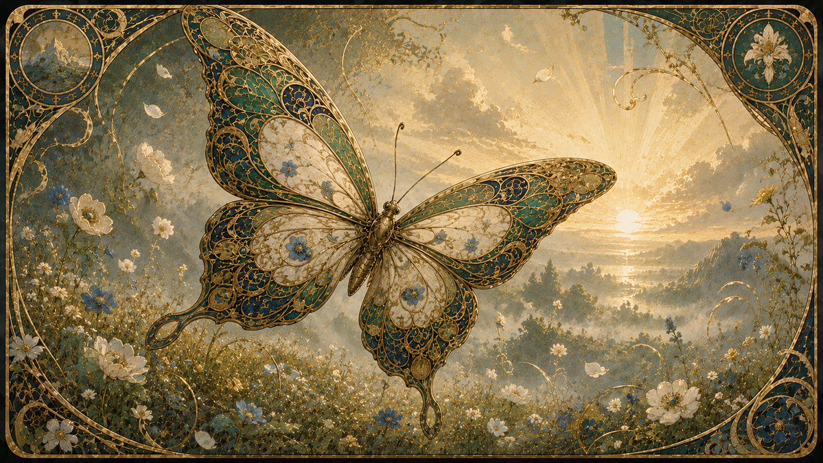 Art Nouveau Jeweled Butterfly