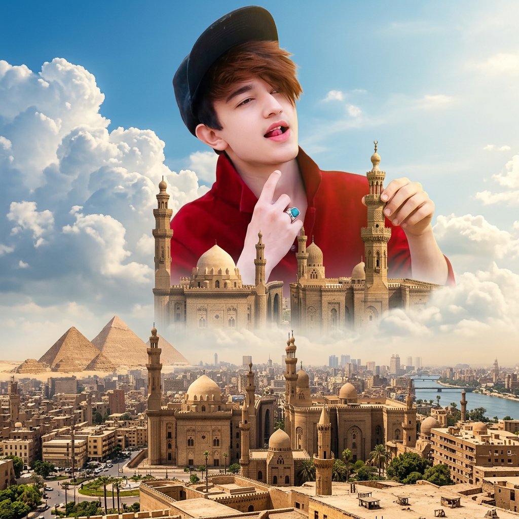 Sample output image for Celestial Woman Over Ancient Cairo