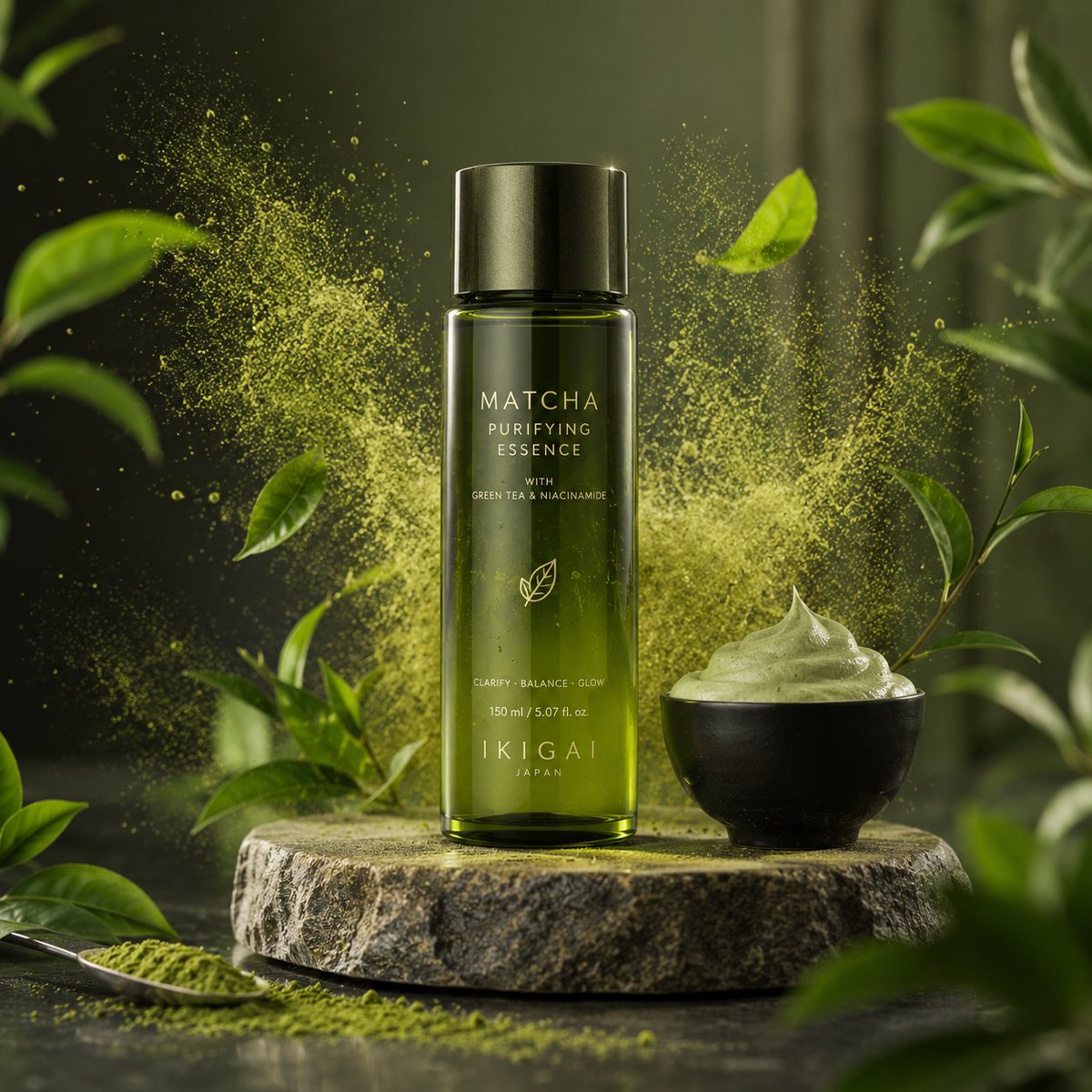 Sample output image for Matcha Skincare Product Ad