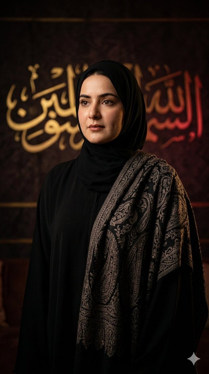 Sample output image for Chiaroscuro Muslim Woman Portrait