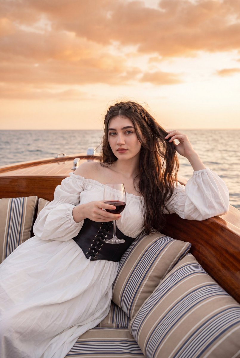 Sample output image for Cinematic Sunset Boat Portrait