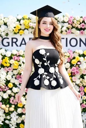 Elegant Graduation Fashion Portrait AI image template preview