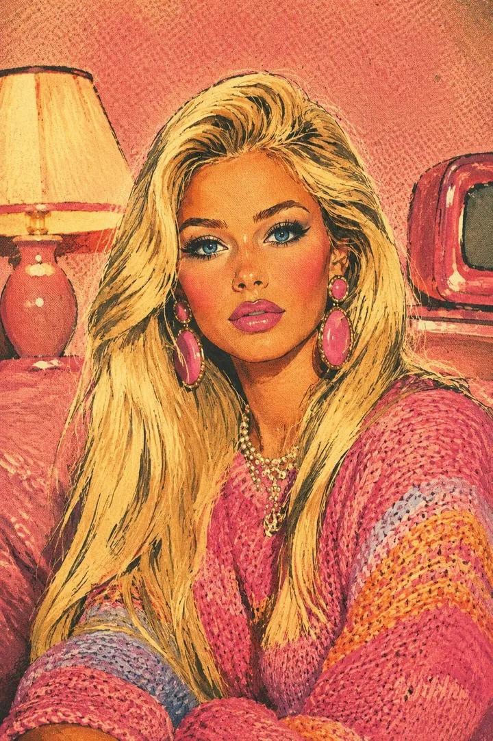 Retro Blonde Magazine Portrait