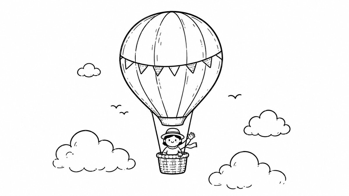 Hot Air Balloon Coloring Page