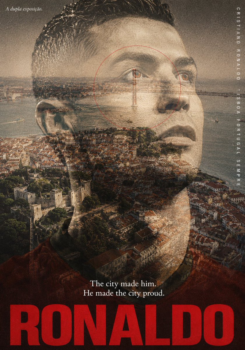 Cristiano Ronaldo Lisbon Double Exposure Poster
