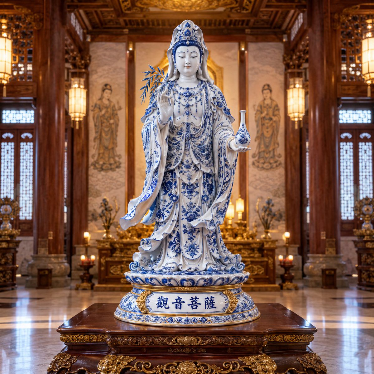 Blue and White Porcelain Style