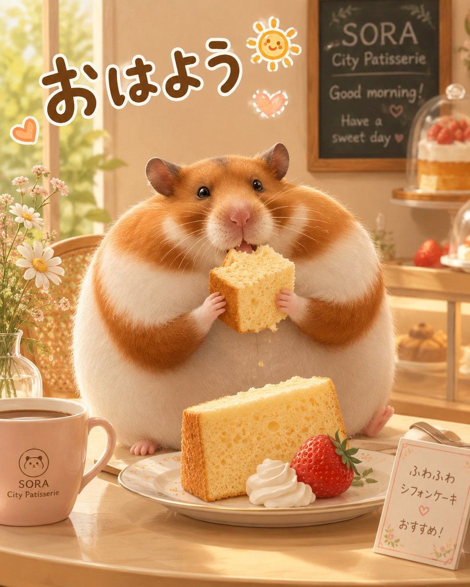 Morning Hamster Café Illustration