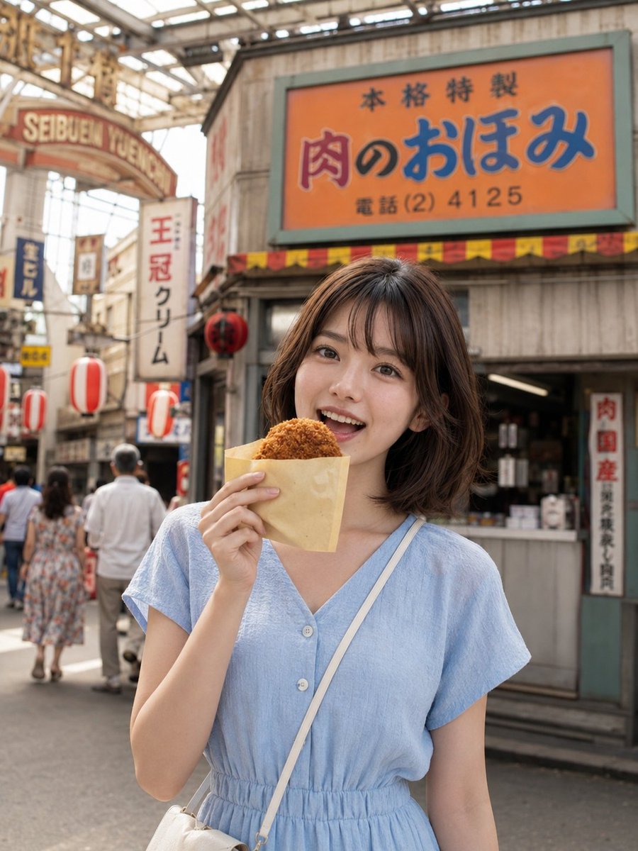 Showa Retro Arcade Croquette Portrait