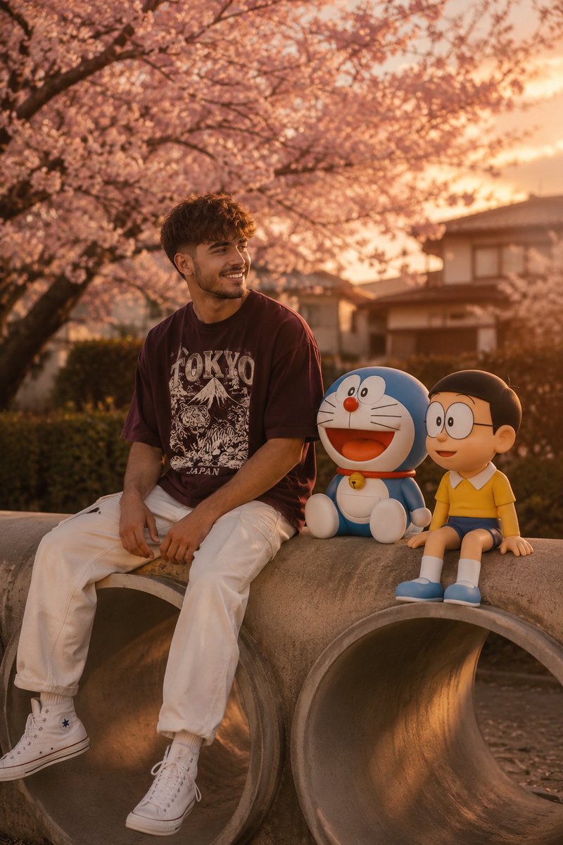 Japanese Playground Sunset Scene