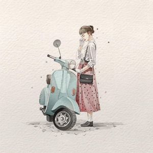 Watercolor Fashion Illustration Aesthetic AI image template preview