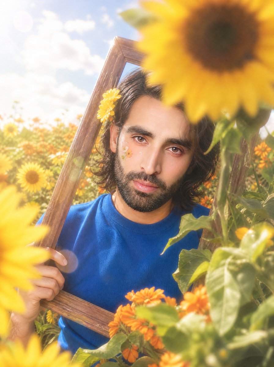 Sunflower Field Frame Portrait