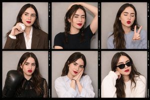 Korean Photo Booth Style Collage AI image template preview