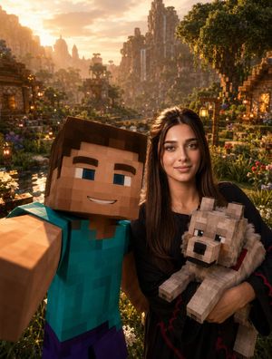 Minecraft Selfie Photo Integration — Use the provided {argument name="person name" default="Rafa Franco"} reference photo as the highest-…