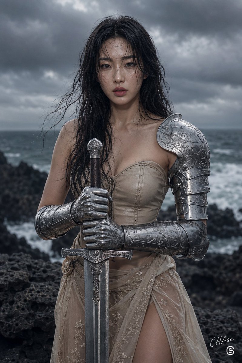 Cinematic Stormy Sea Warrior