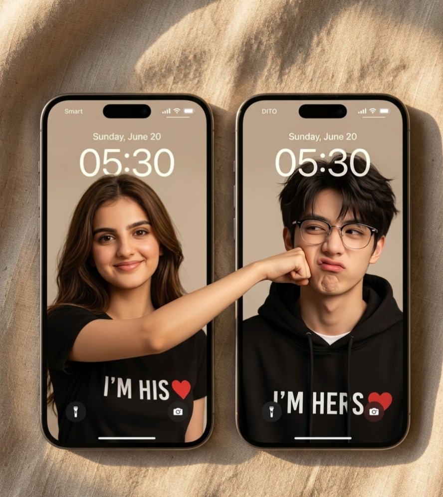 Couple Lock Screen iPhone Flat Lay