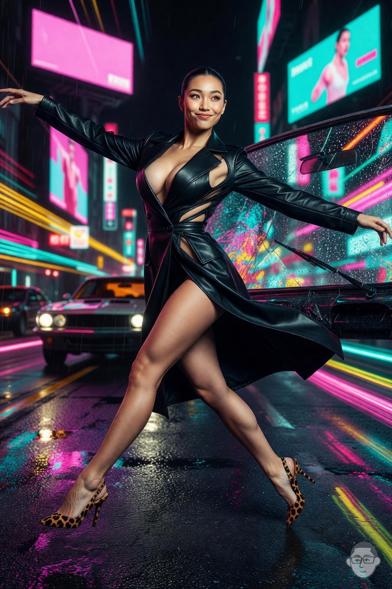 Rainy Cyberpunk Leather Fashion Shoot