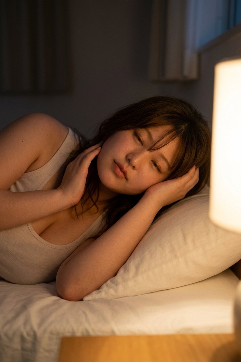 Cozy Bedside Portrait With Face Censor